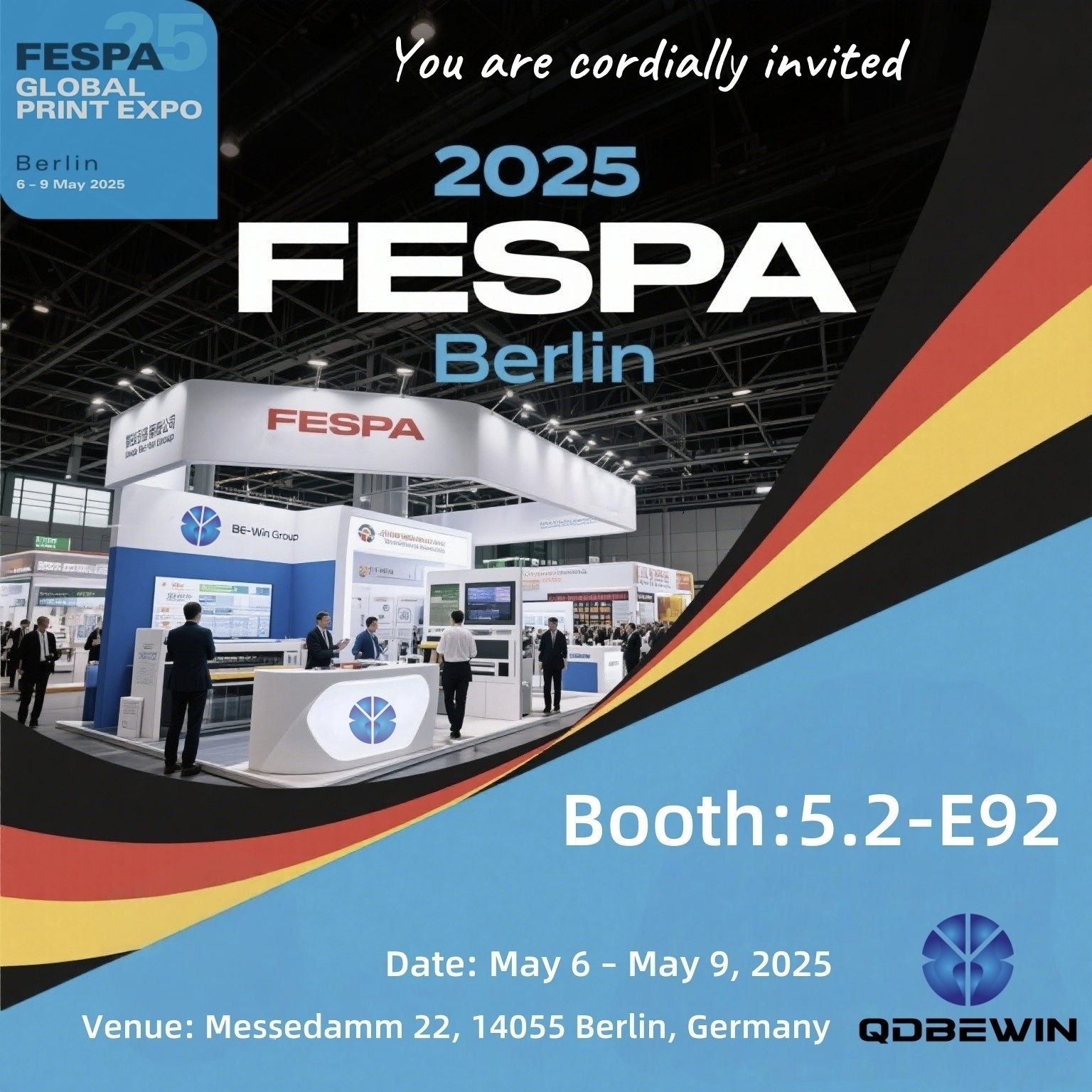 Qingdao Be-Win for å vise frem på Fespa 2025 Berlin-Booth 5.2-E92